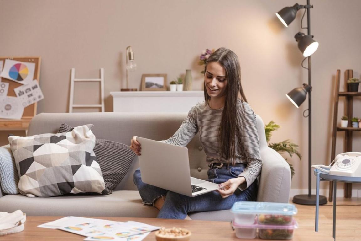 Fashion trend analysis workspace with fabric samples and color palettes